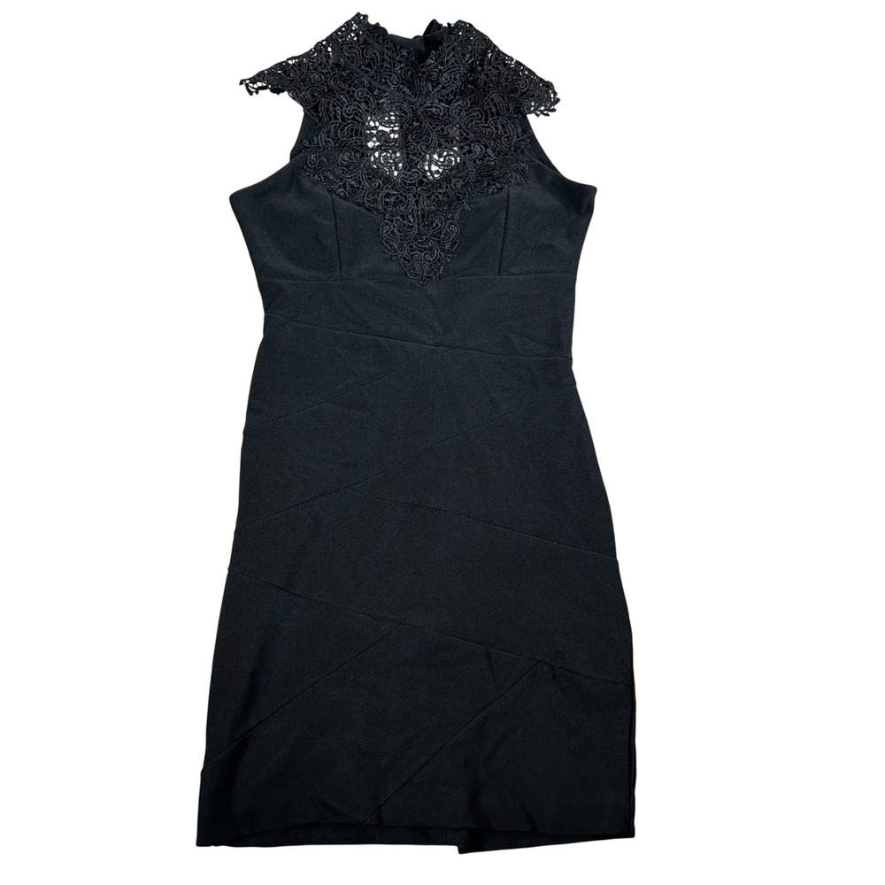 Le Chateau Black Lace Halter‎ Bodycon Dress Sleeveless P/S LBD Cocktail